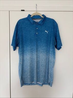 Puma Men's Blue Ombre Polo Shirt